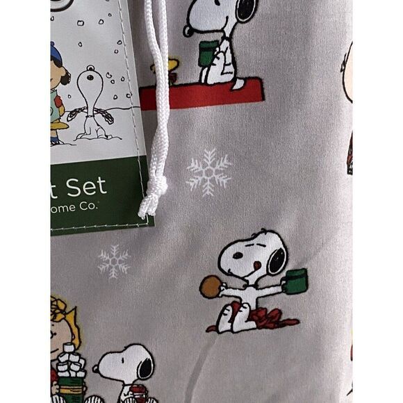 Peanuts Snoopy Woodstock QUEEN SIZE Sheet Set Sally Charlie Brown Christmas NEW - Picture 5 of 15